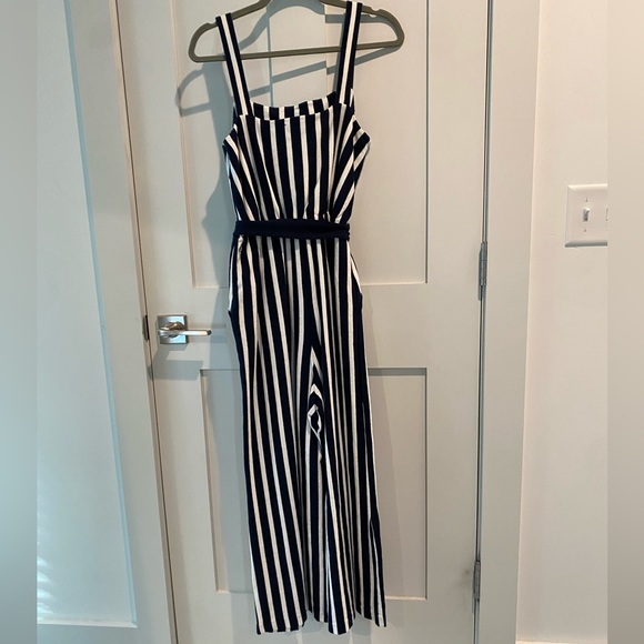 J.Crew 100% cotton striped jumpsuit size 4 - Picture 2 of 9